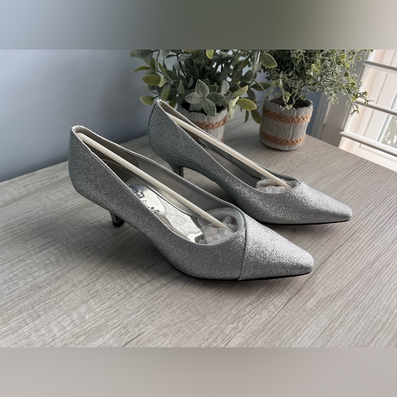 EASY STREET Chiffon Pumps - Silver Glitter - Picture 3 of 11